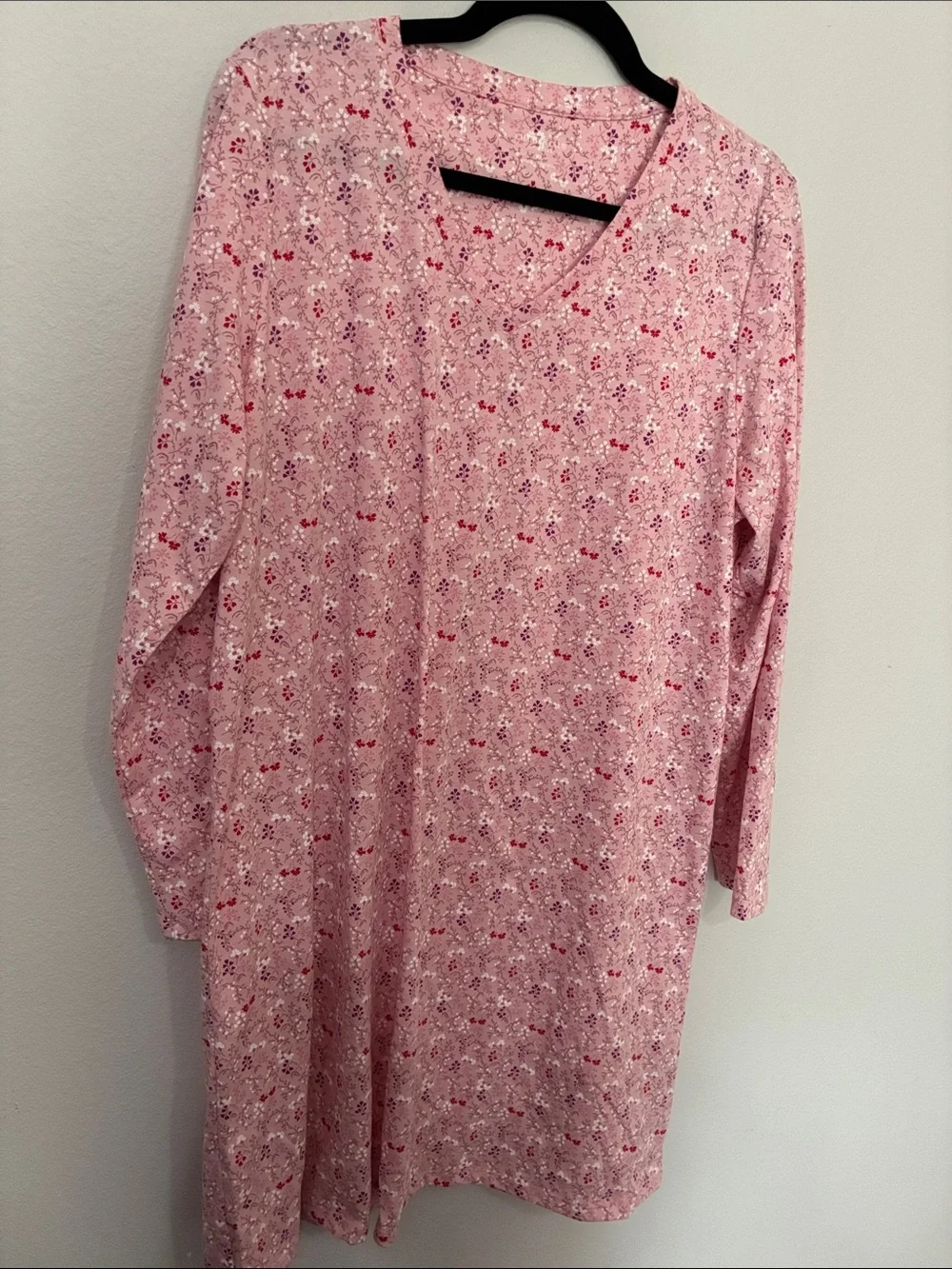 Charter Club Pink Floral Long Sleeve Nightgown